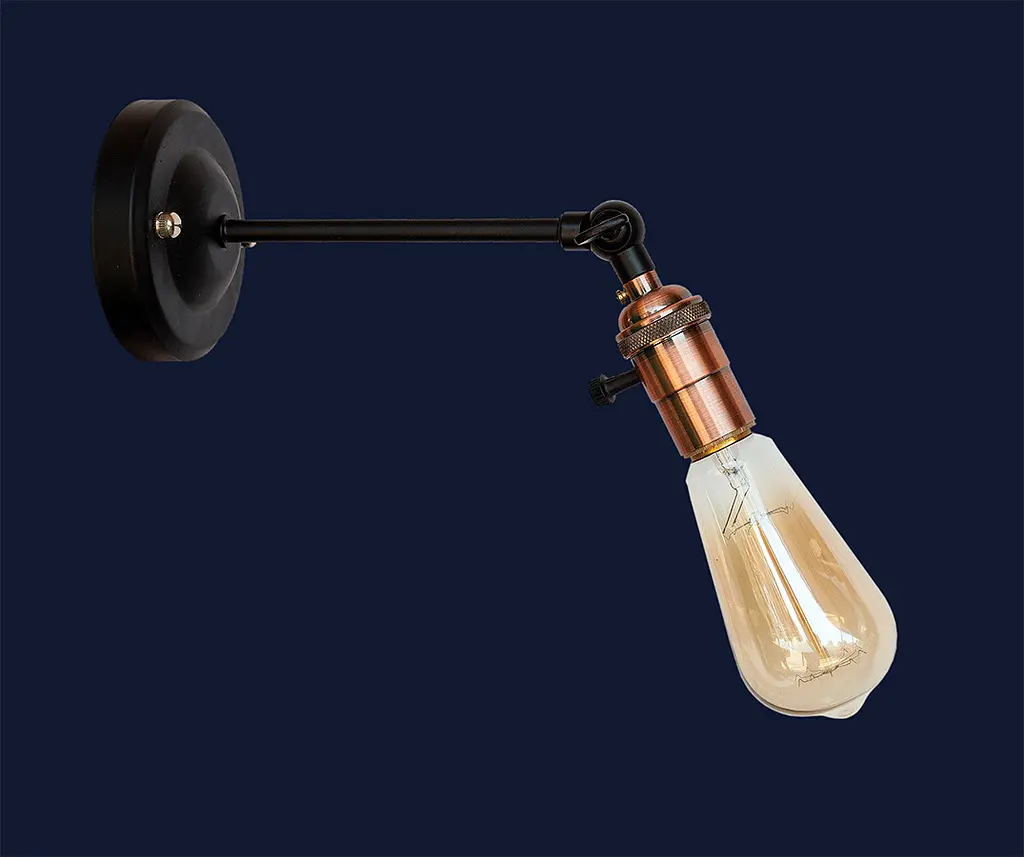 Бра настінне Levistella 752WD1905-1 E27 60W чорний мідна основа для дому - фото 2
