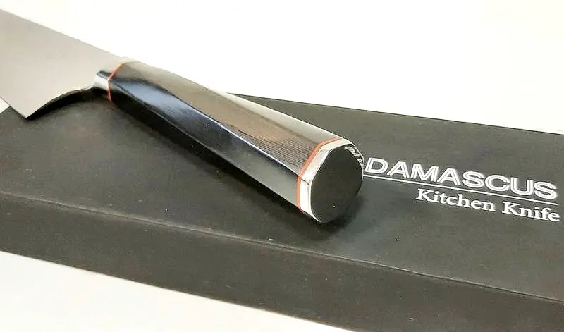 Ніж кухарський 24 см Damascus DK-AK 3009 AUS-10 дамаська сталь 73 шари - фото 10