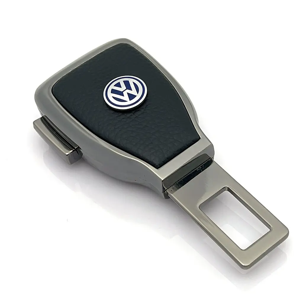 Набір авто для Volkswagen №2 / заглушка-перехідник ременя безпеки та брелок з логотипом темний хром - фото 5