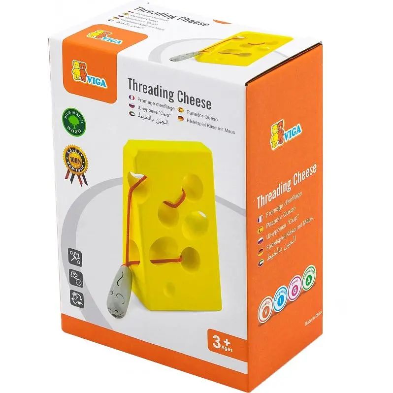 Дерев'яна шнурівка Viga Toys Сир (56281) - фото 4