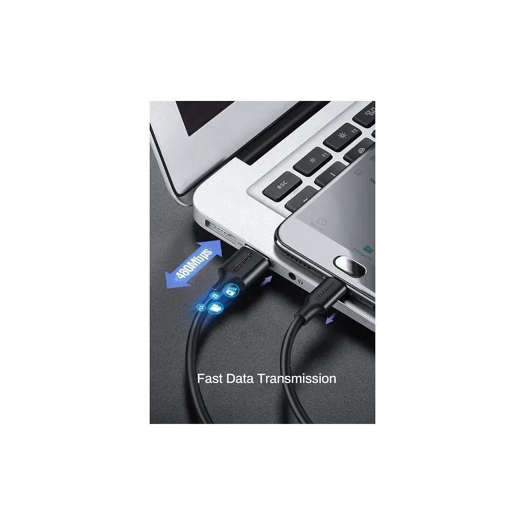 Дата кабель USB 2.0 AM to Micro 5P 0.5m 2A US289 black Ugreen (60135) - фото 7