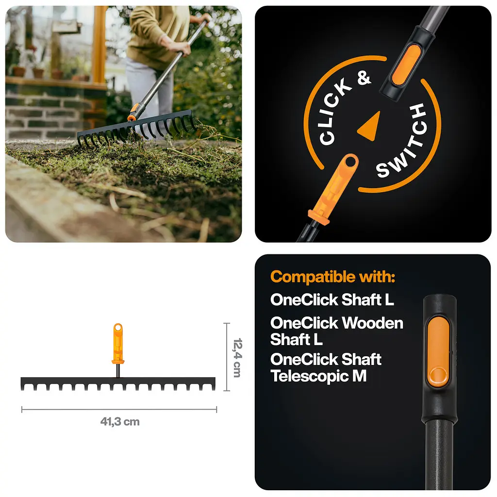 Насадка-граблі для ґрунту Fiskars OneClick™ (1080678) - фото 2
