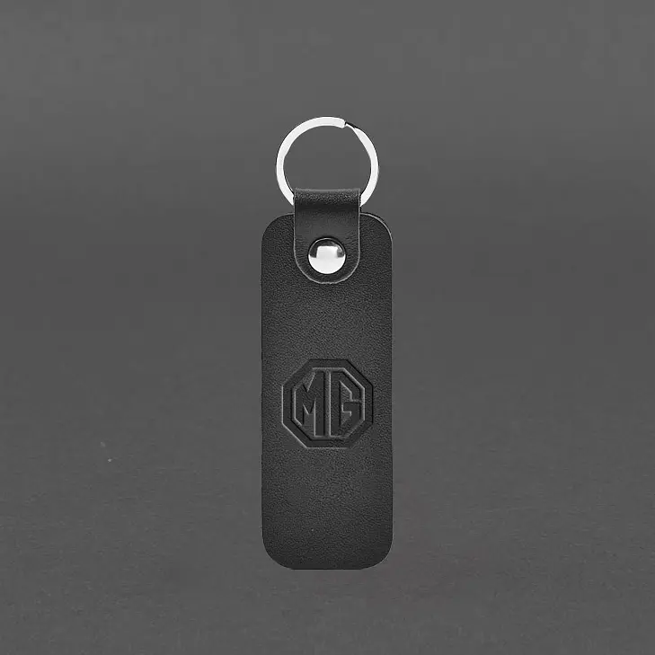 Кожаный брелок для Авто MG черный краст - фото 4