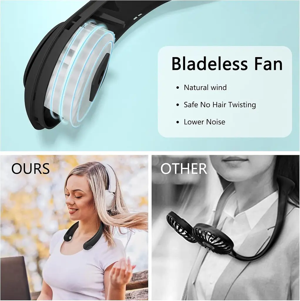 Портативний шийний вентилятор YOULEY 360° Bendable Head - фото 5