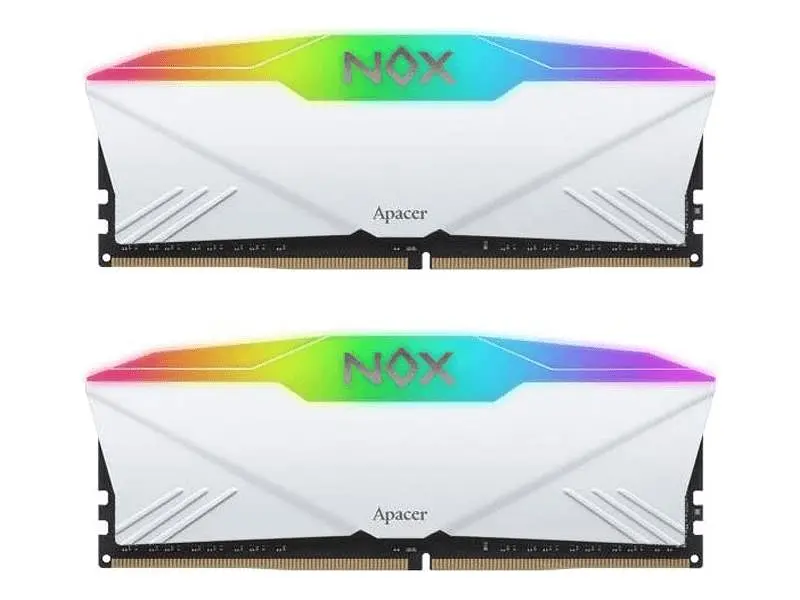 Модуль пам'ятi DDR4 2х8GB/3200 Apacer NOX RGB White (AH4U16G32C28YNWAA-2) - фото 2