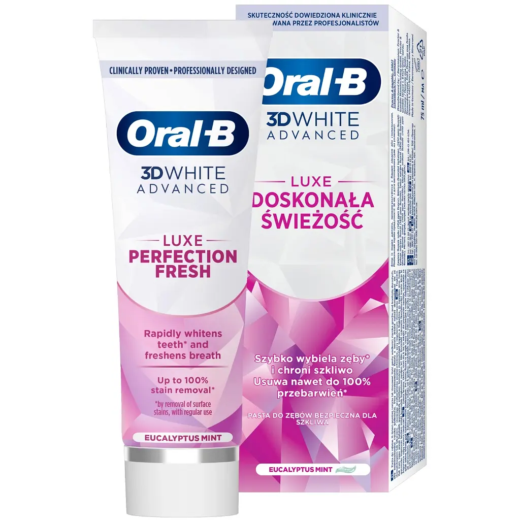 Зубна паста Oral-B 3D White Advanced Luxe Perfection Прохолода м'яти та евкаліпту 75 мл (8700216922739)