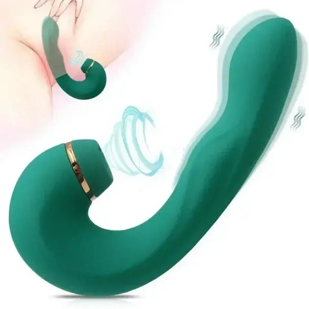 Вібратор I’MCUM Emerald Kiss з функцією лизання, вібрації та вакуумної стимуляції Смарагдовий (IM-KXY502) - фото 8
