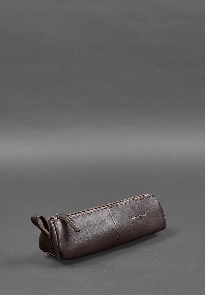 Кожаный пенал-несесер (футляр для очков) 4.0 Темно-коричневый - фото 4