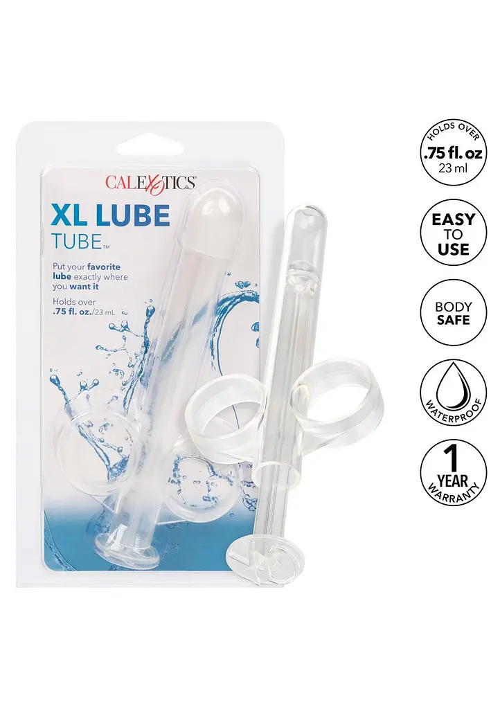 Шприц для спринцювання анальний душ XL Lube Tube CalExotics прозорий, 10.2 х 2 см - фото 2