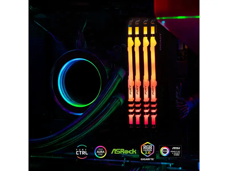 Модуль пам'яті Kingston FURY 16 GB (2x8GB) DDR4 3200 MHz Beast RGB (KF432C16BBAK2/16) - фото 7