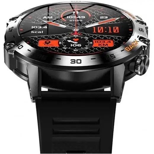 Смарт-годинник Lemfo K52 силіконовий ремінець Black Black (16360-hbr) - фото 2