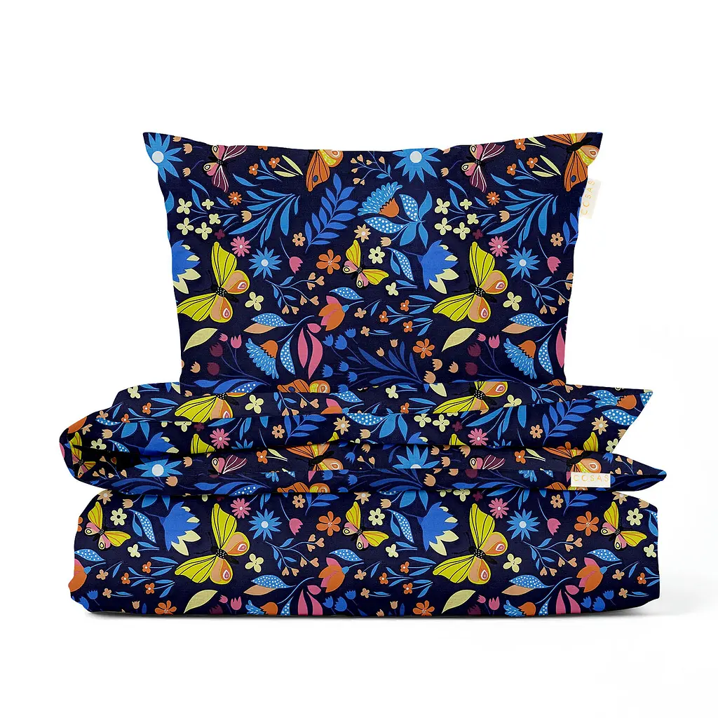 Дитяча постіль Cosas Fairy Butterfly без простирадла 110х140 см (ButterfliesBlue_140_2)