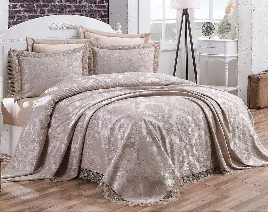 Покривало з наволочками Diana Beige 240 x 260 см Gardines pbe0051073