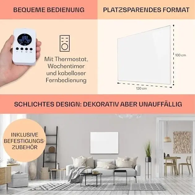 Инфракрасный обогреватель Klarstein Wonderwall Air 120 (10034235) - фото 6
