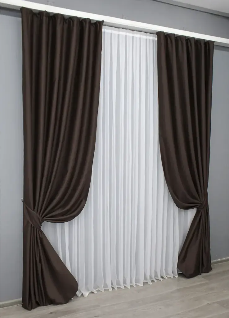 Комплект штор VR-Textil Midnight блекаут 2 шт 150x290 см венге (1678ш) - фото 3