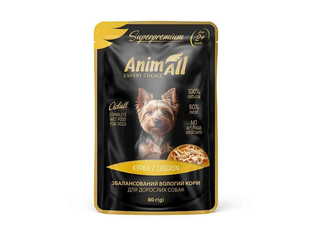 Корм для собак ANIMALL Пауч 80г для собак курка,