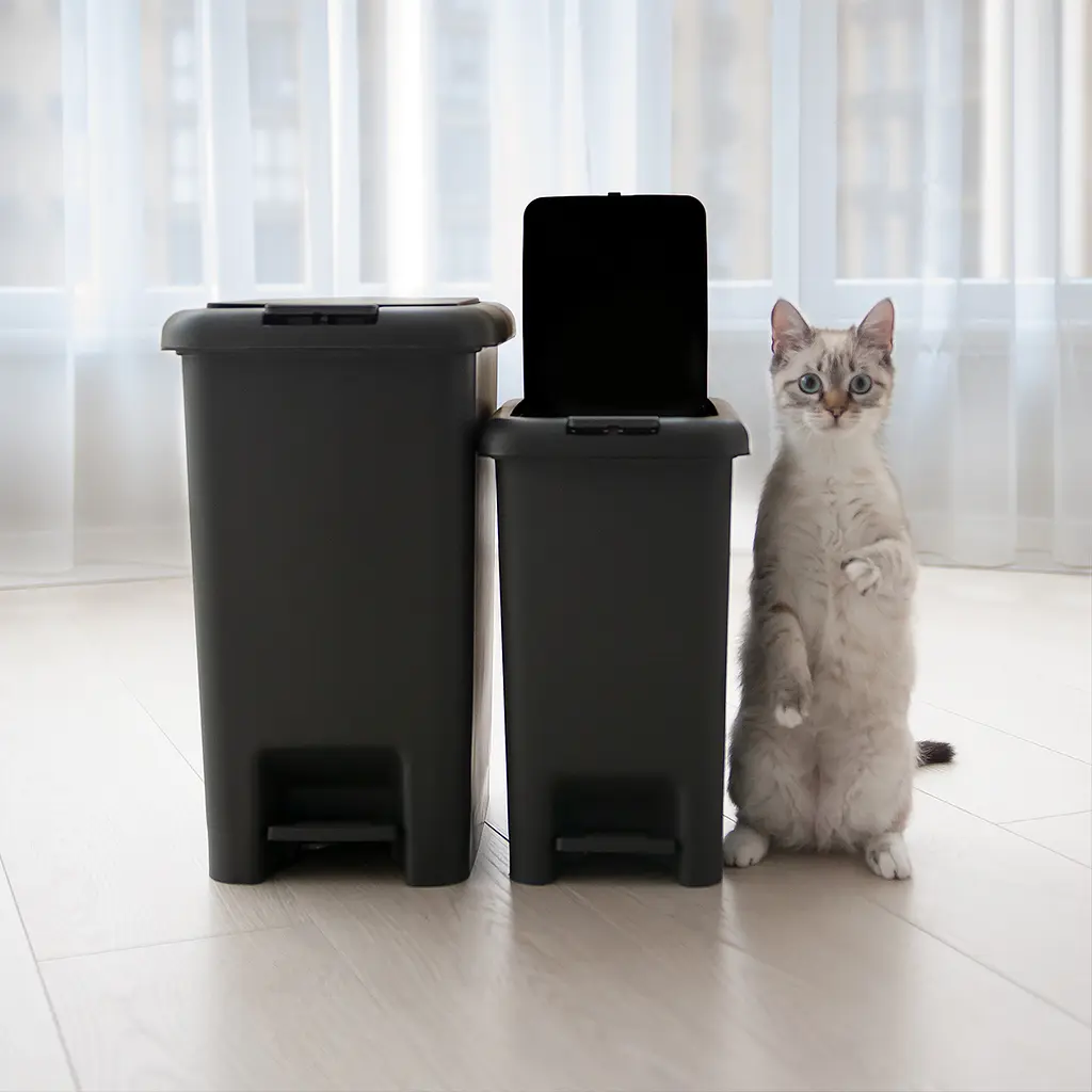 Відро для сміття МВМ My Home з кришкою та педаллю антрацит 10 л (BIN-01 10L ANTHRACITE) - фото 10