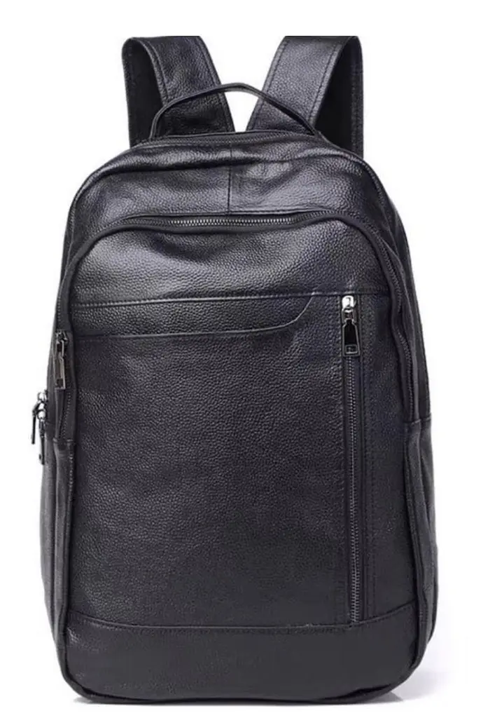 Міський чоловічий рюкзак шкіряний чорний Tiding Bag B2-03555A - фото 10