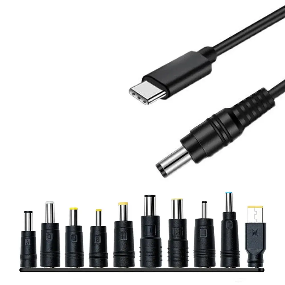 Кабель для заряджання Ноутбука від Повербанка USB type C DC 65W з Набіром перехідників Провід для Ноутбука Шнур