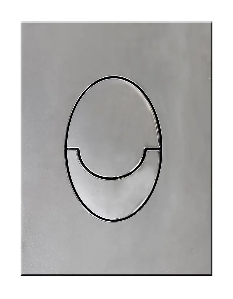 Панель змиву пластикова Koer KT-0606-01 157x198x3mm, кнопка закруглена KR5342, Хром - фото 3
