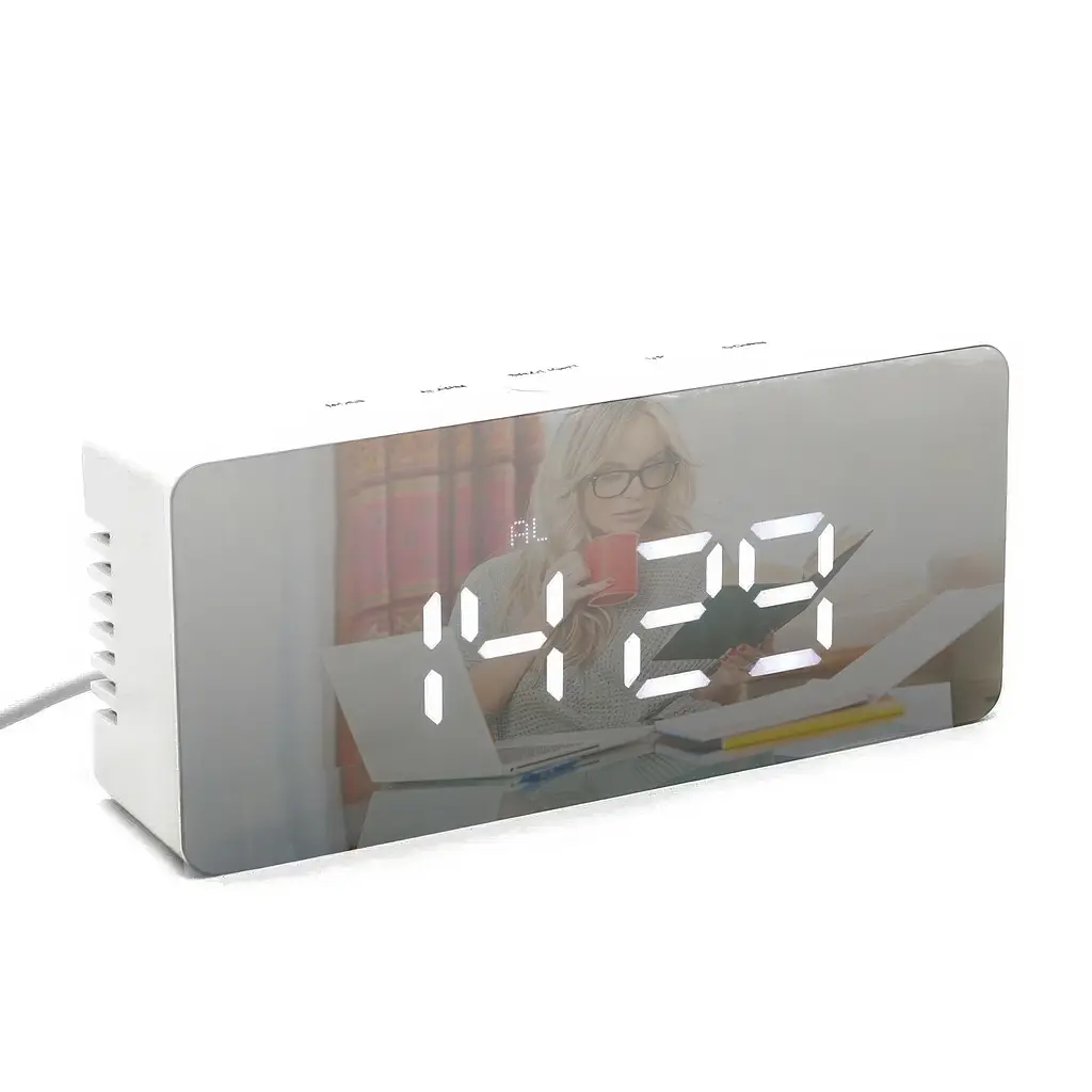Настільний дзеркальний годинник з термометром Beluck Mirror Clock 1 - фото 2