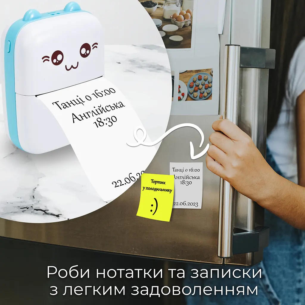 Портативний термопринтер JETIX Mini printer Blue - фото 6