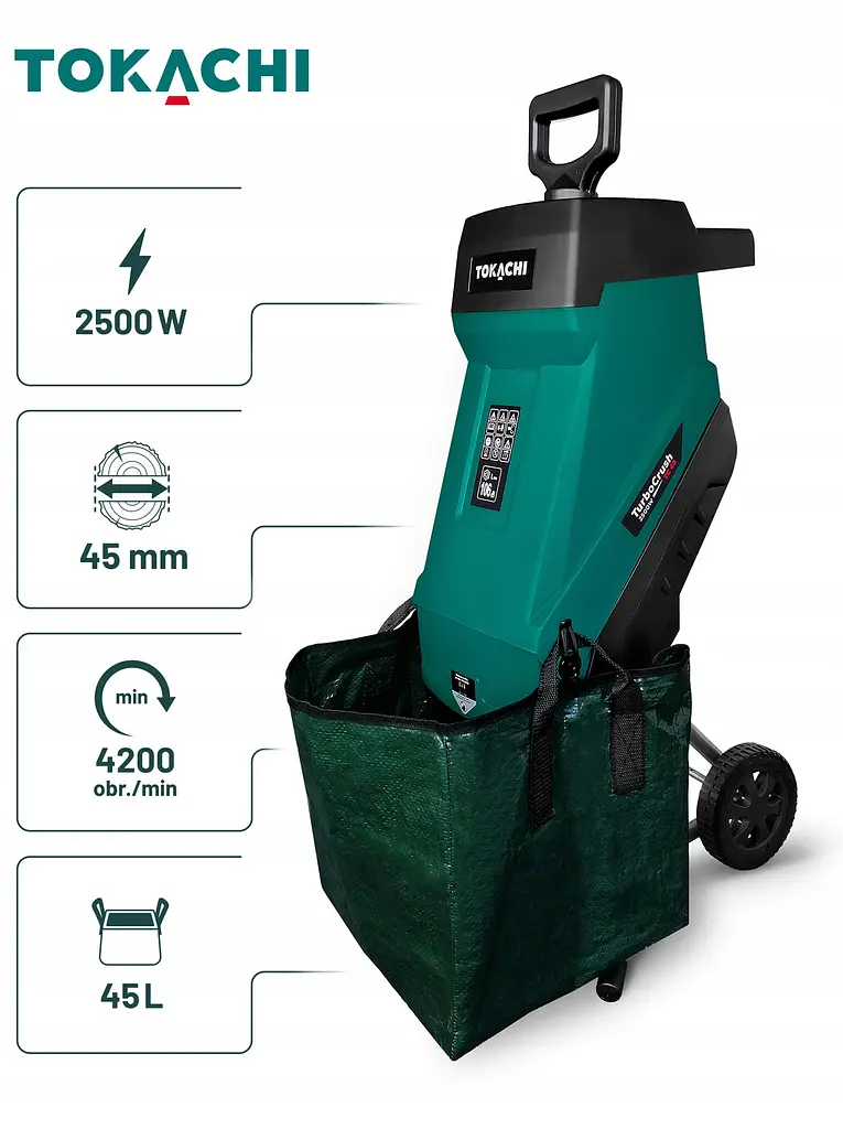 Садовий подрібнювач Tokachi TurboCrush TC 45 3500W - фото 3