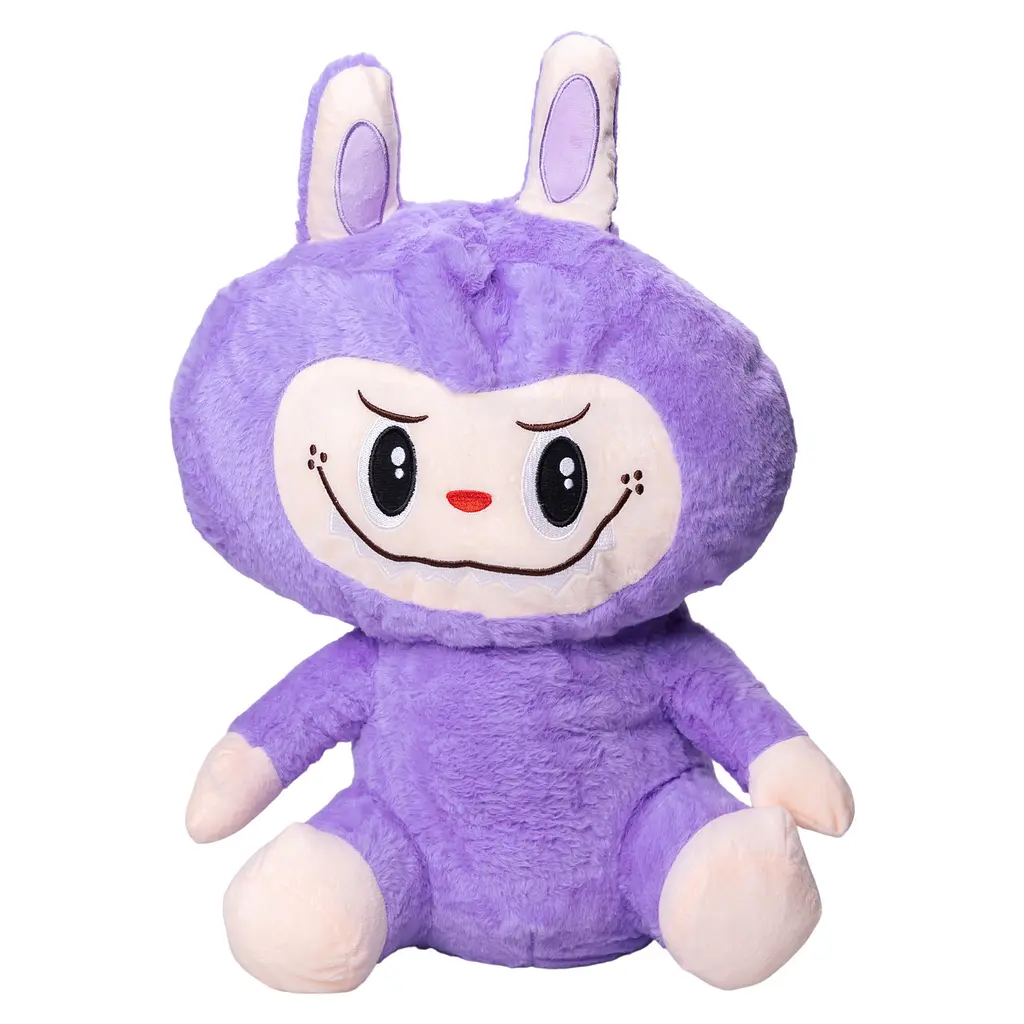 Мягкая игрушка-плед и подушка 3 в 1 Лабубу 50 см Сиреневый Colorful Home LAB2V - фото 4