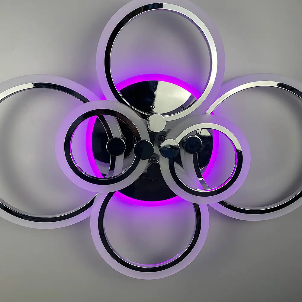 Светодиодная люстра Senta на 6 колец в серебряном корпусе Line.F A 2374/6 RGB CH - фото 5