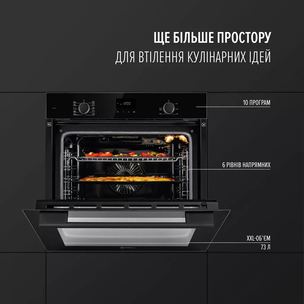 Духова шафа електрична Perfelli Perla 6D10I Nero - фото 2