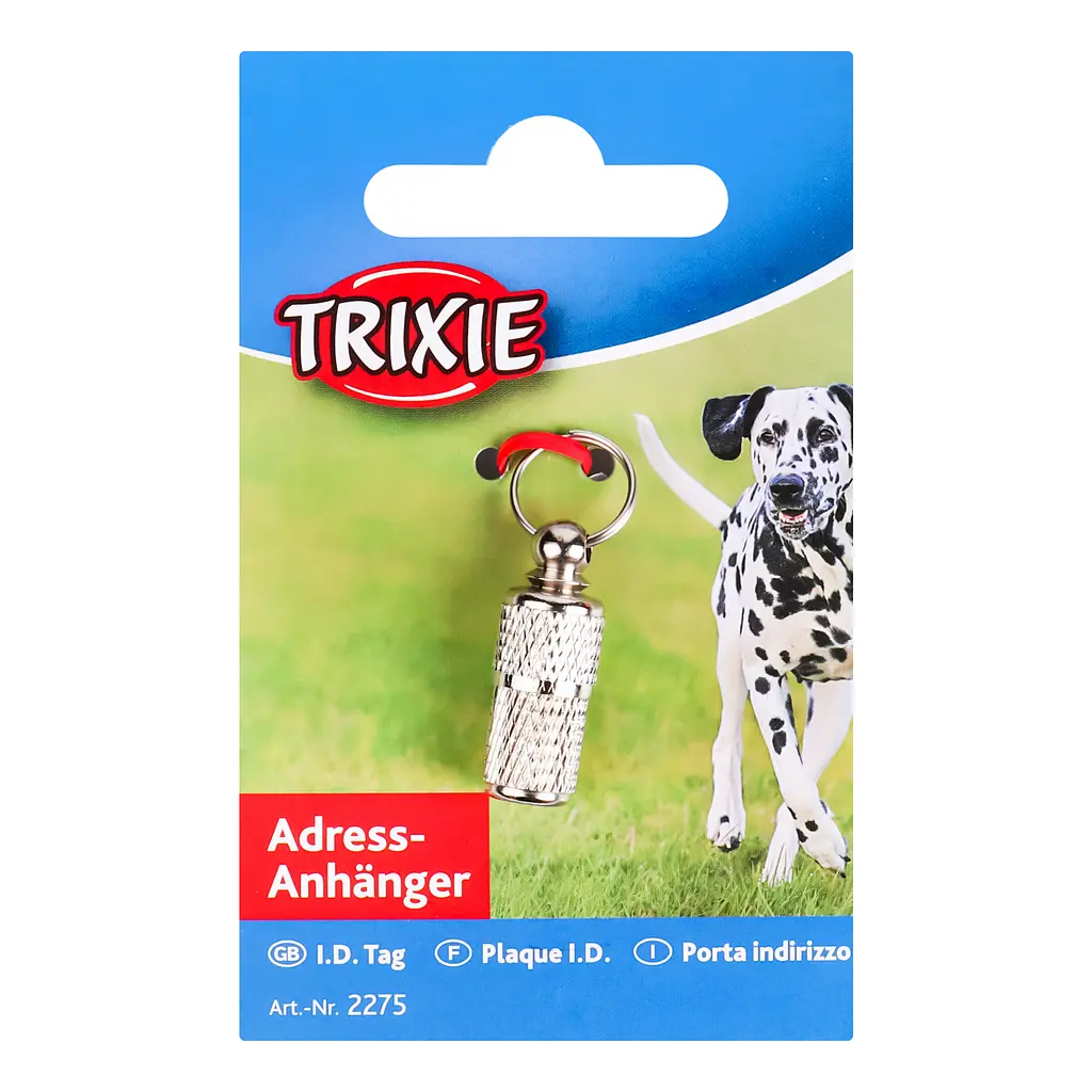 Адресник-капсула Trixie для собак, срібляста - фото 2
