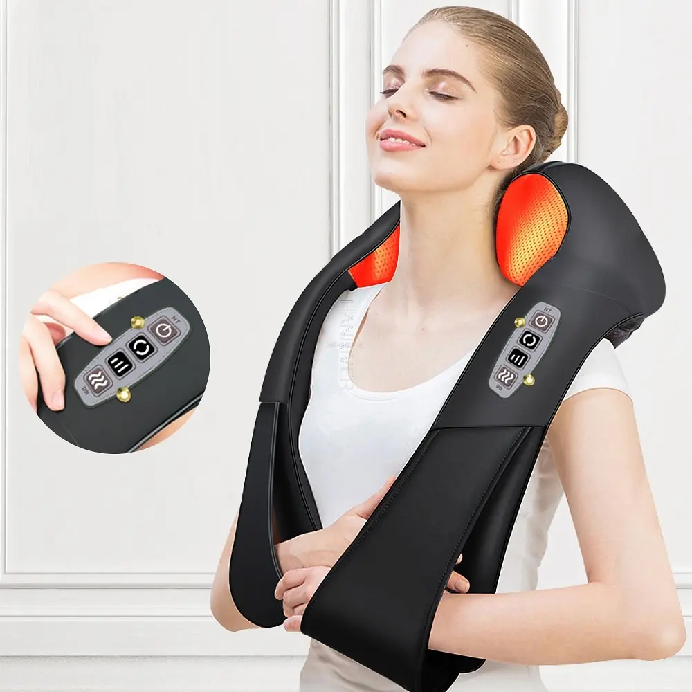 Універсальний роликовий електричний масажер для спини шиї та плечей Inspire 055K Black (BISD-055K) - фото 3