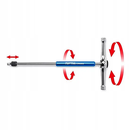 Вороток Т-подібний з тріскачкою 1/4" 72 зубця L1=132mm L=260mm Toptul CTRM0826 - фото 5