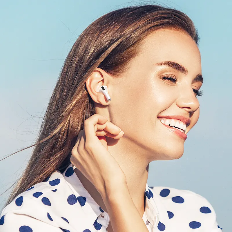 Наушники Borofone BW40 Gratified true wireless BT headset Champagne Gold - фото 3