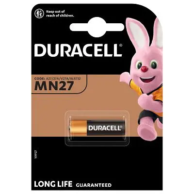 Батарейка Duracell MN27 12V специализированная щелочная A27/27A/V27A/8LR732 1 шт. в упаковке (5007388) - фото 2