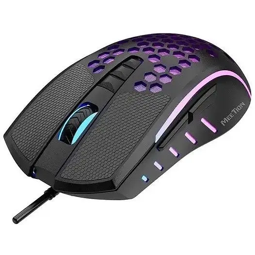 Комп'ютерна миша Mееtion GM015 ігрова оптична провідна 800-6400 DPI 8 кнопок RGB підсвічування чорна - фото 5