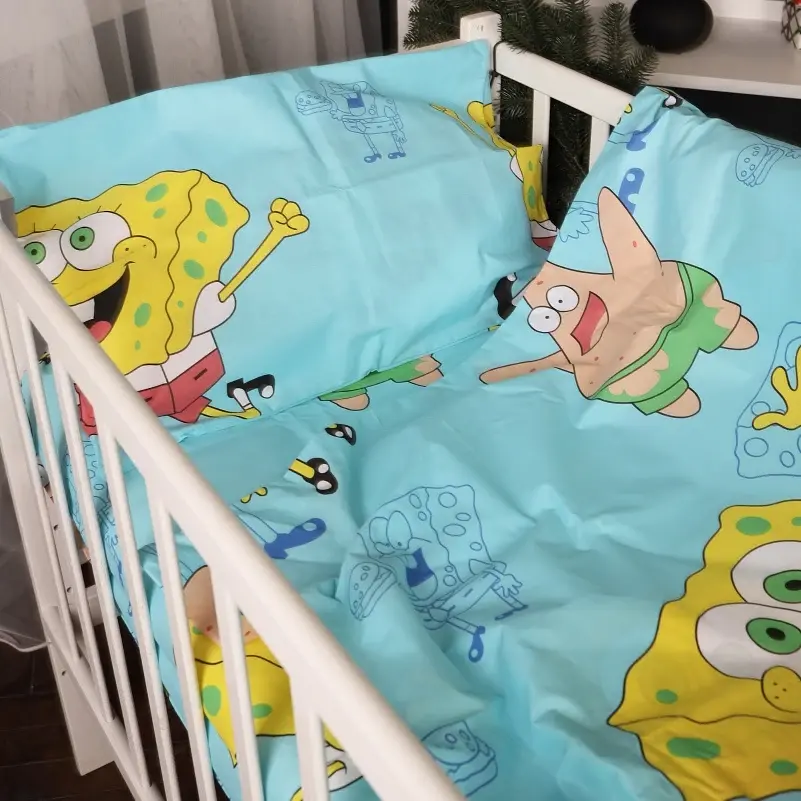 Комплект детского постельного белья MirSon Kids Time Спанч Боб бязь 160x220 см (2200010253030) - фото 3