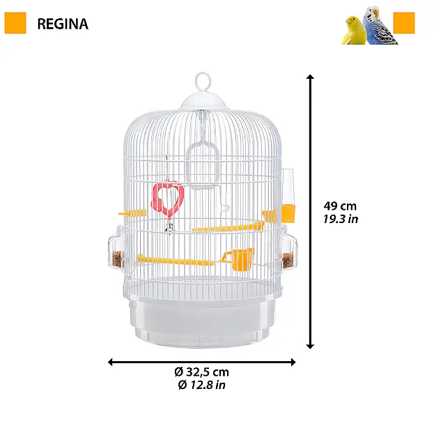 Клітка для канарок та маленьких птахів Ferplast Regina біла Ø 32.5x49 см 51049811 - фото 2