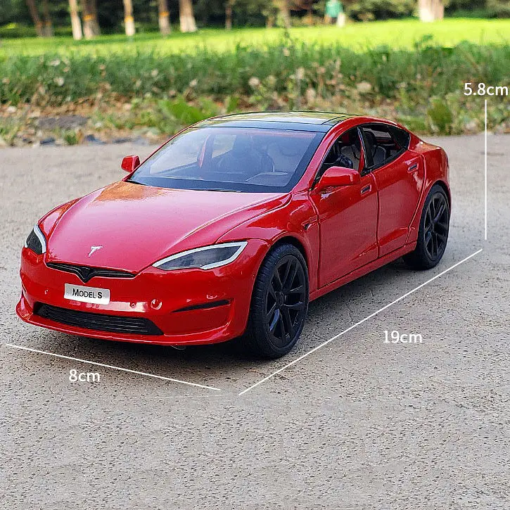 Колекційна металева модель електромобіля Автопром Tesla Model S із зарядною станцією, інерцією, світлом та звуком 1:24 - фото 10