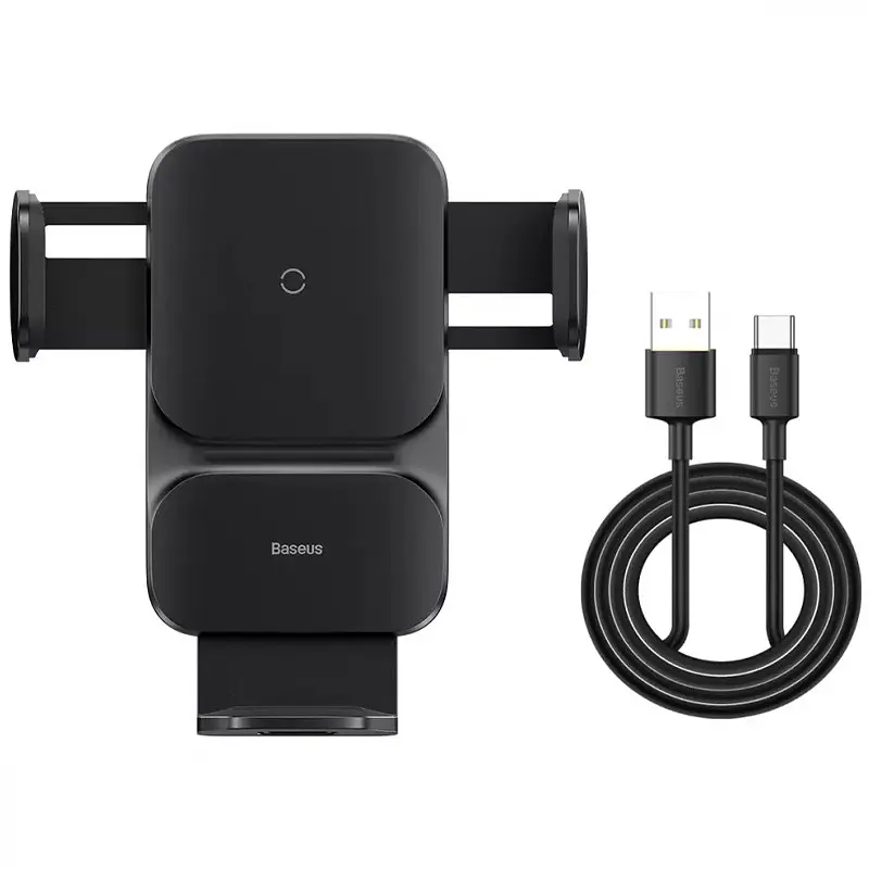 Автотримач із БЗУ Wisdom Auto Alignment (QI 15W) (Air Outlet base) (CGZX000001) Black Baseus teh0029293 - фото 7