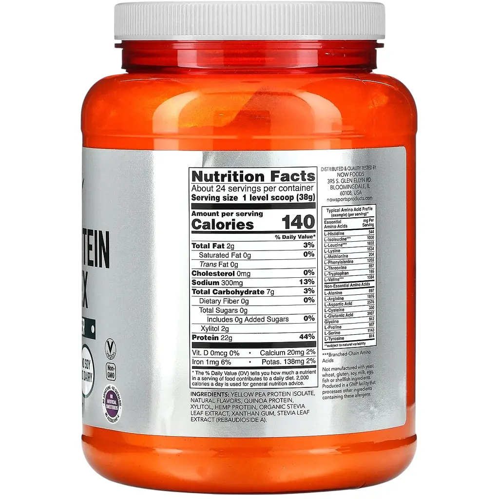 Протеїн рослинний Now Foods комплекс з вершково-ванільним смаком 907 г - фото 2