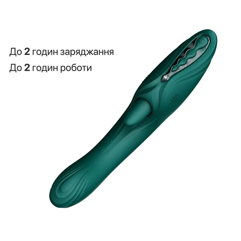 Смарт-вібратор Zalo Ares Turquoise Green, підігрів, 3 мотори, язичок для клітора, стимуляція точки G - фото 9