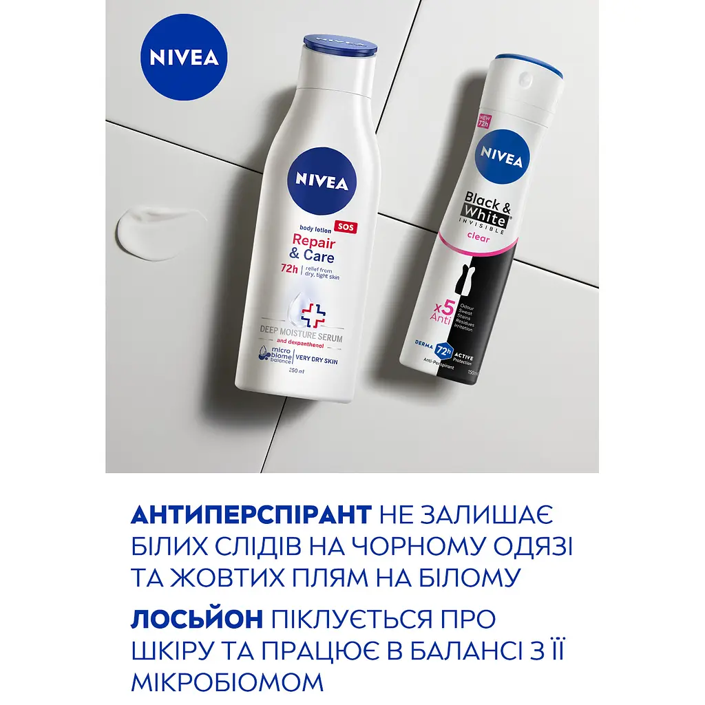 Набор женский Nivea Caring Moment 2024: Лосьон для тела 250 мл. + Антиперспирант Черное и Белое невидимый 150 мл - фото 4