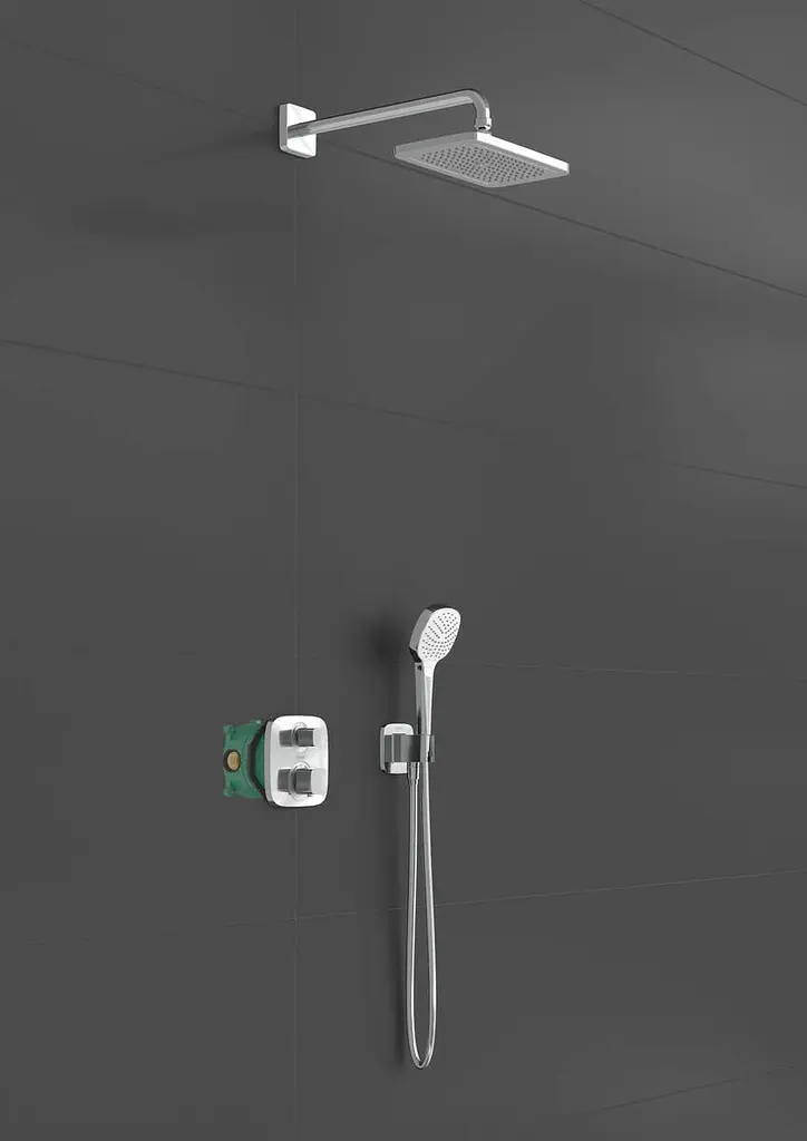 Душова система прихованого монтажу Hansgrohe Croma E 280 1jet Ecostat E з термостатом Chrome 27953000, Хром - фото 3