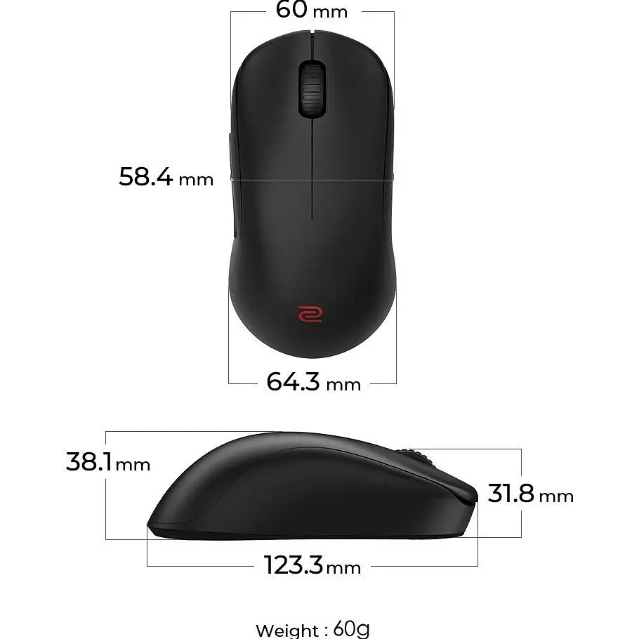 Миша Zowie U2-DW Black (9H.N4PBE.A2E) [143170] - фото 8