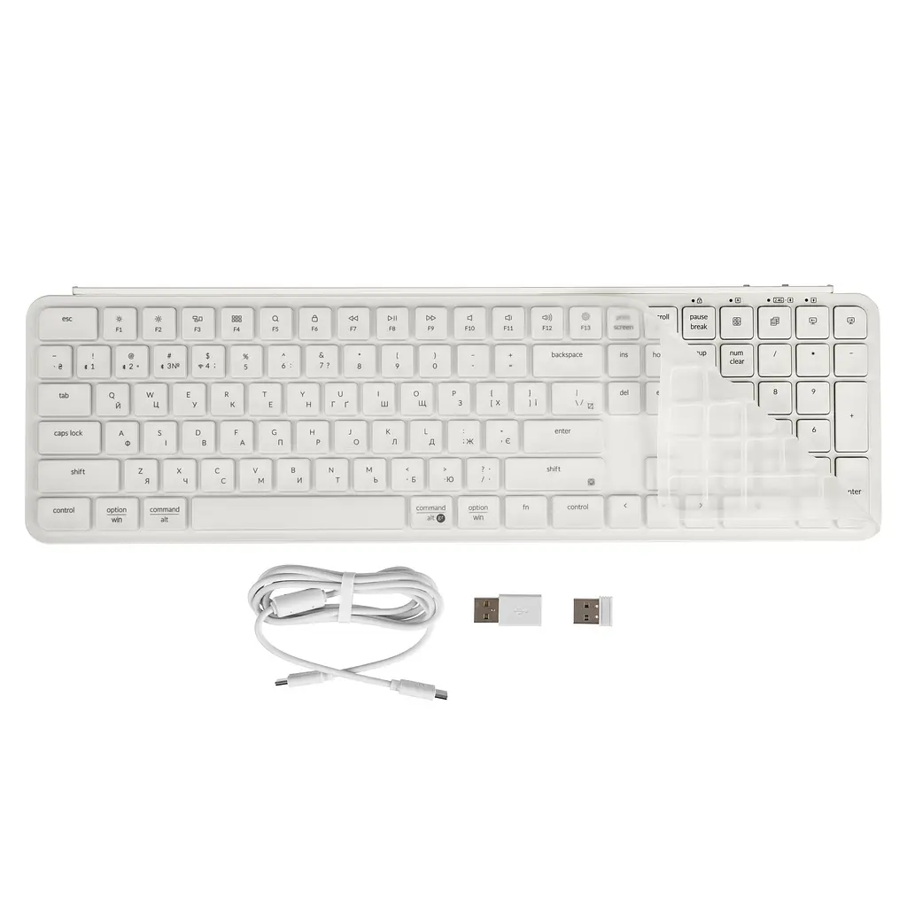Клавіатура мембрана B6 Pro, USB/WL/BT, ivory white Keychron teh0013835 - фото 8