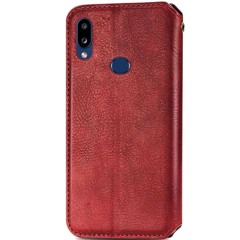 Кожаный чехол-книжка GETMAN Cubic (PU) для Samsung Galaxy A10s Красный - фото 2
