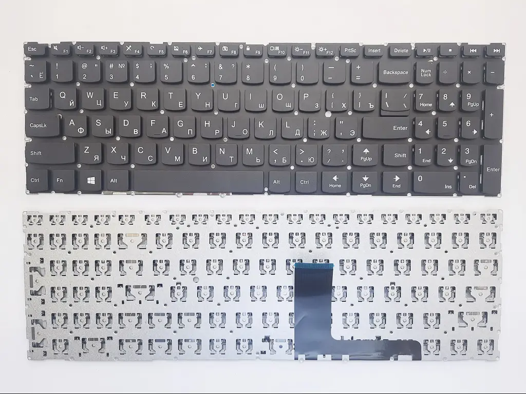 Клавіатура для ноутбуків Lenovo IdeaPad 310-15, 510-15, V110-15 Series чорна без рамки RU/US