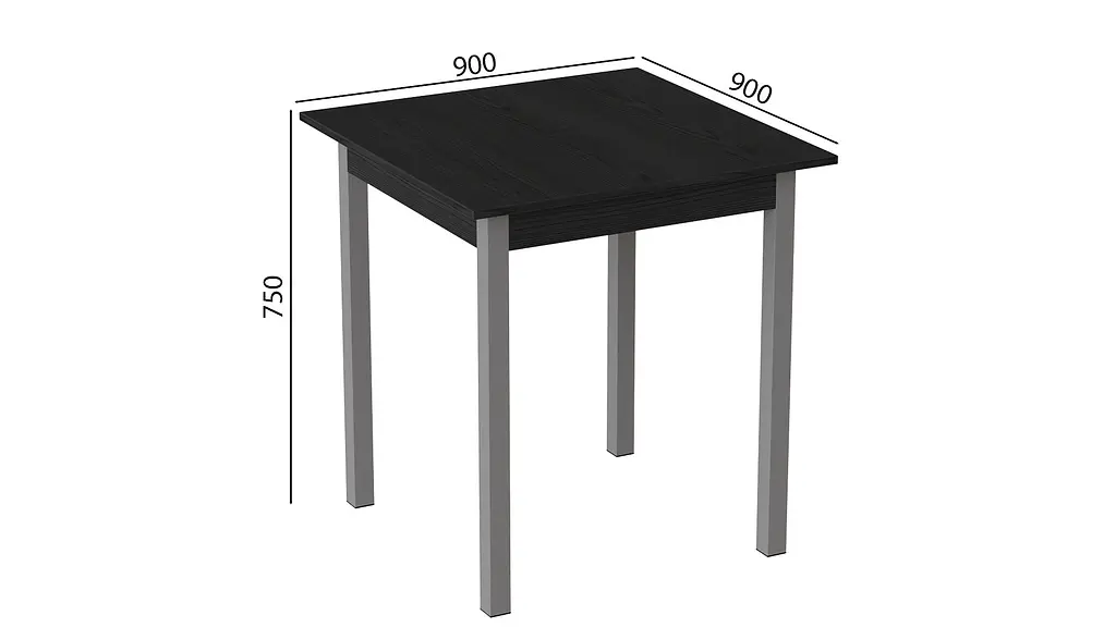 Стіл кухонний Ferrum-decor Дієго 75x90x90 Сірий ДСП Сосна Кембра 16мм (FRD-105720) - фото 3