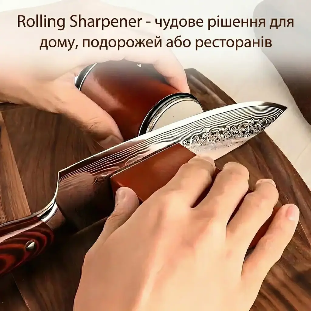 Професійна роликова точилка для ножів Rolling Sharpener з магнітною основою та кутами заточування 15° і 20° (00402) - фото 6